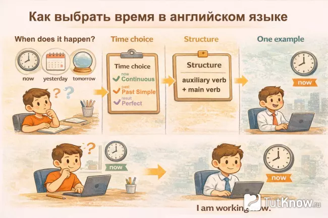 Как выбрать время в английском языке: пошаговая схема