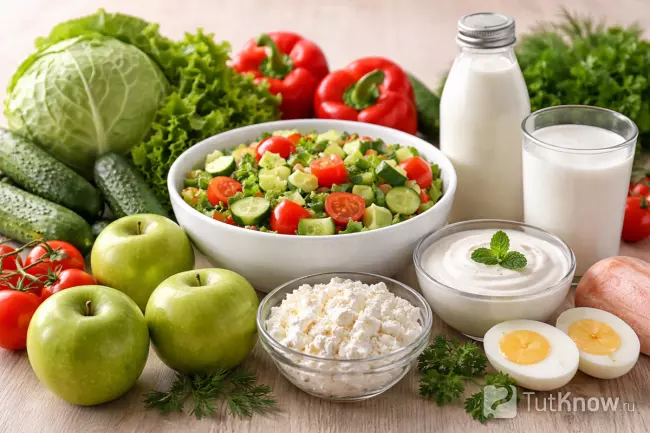 Продукты диеты Кима Протасова — овощи, яйцо и кисломолочные продукты