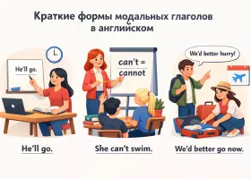 Сокращённые формы модальных глаголов в английском