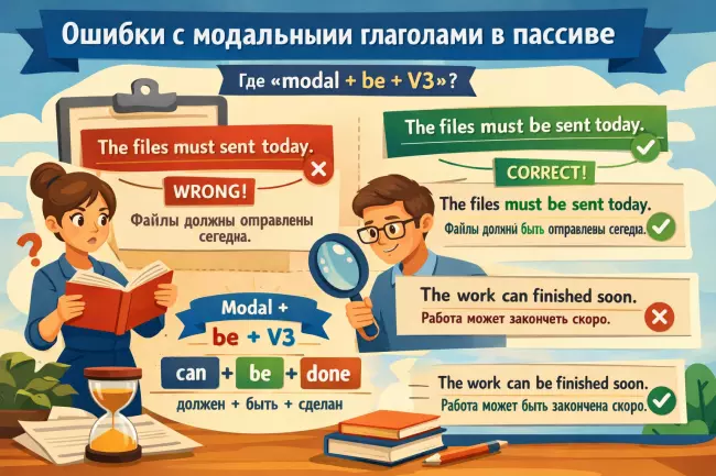 Ошибки с модальными глаголами в пассиве