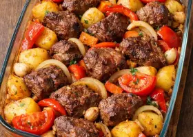 Говядина по-грузински в духовке с овощами