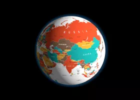 3D-глобус Земли со спутниками и температурой