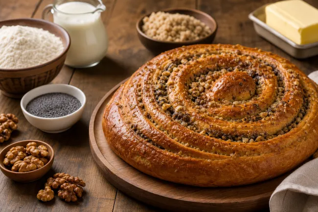 Закарпатский баник с маком и орехами