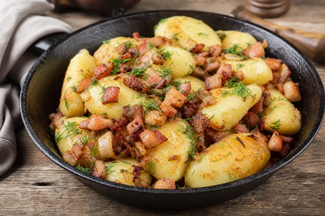 Пошаговый рецепт картофельных палюшек со шкварками