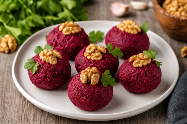 Рецепт пхали из свёклы с грецкими орехами