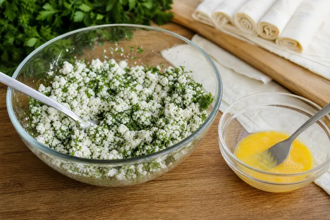 Сигара бёреги с сыром и зеленью
