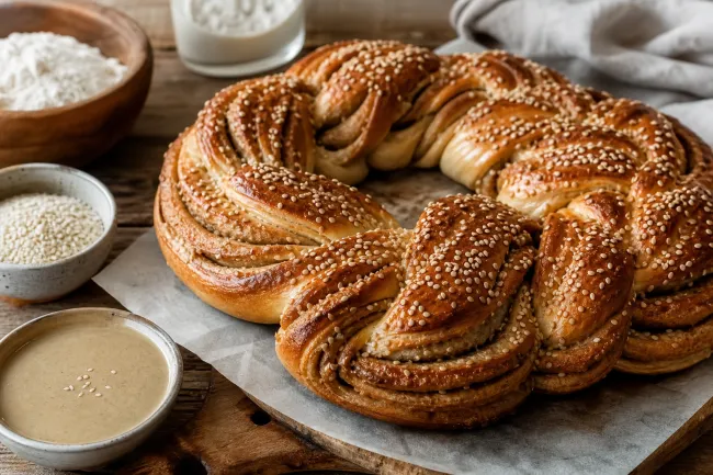Рецепт тахинли чёрек с кунжутной пастой