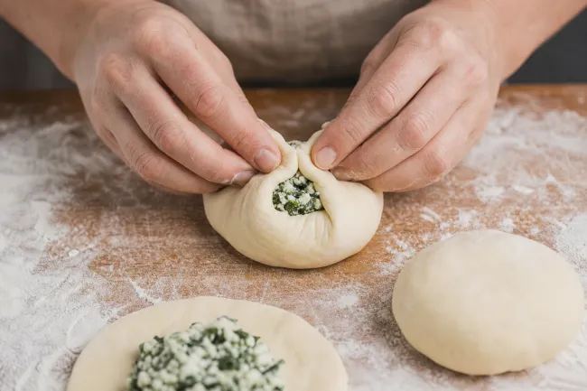 Формовка погачи: мягкая корочка, целая начинка