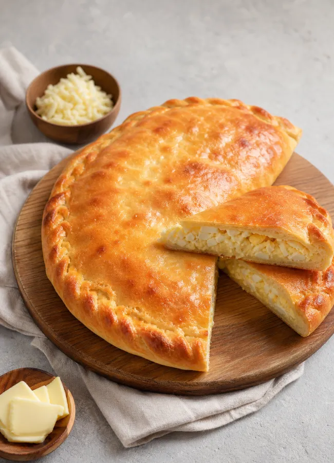 Рецепт гурийского хачапури с сыром и яйцом