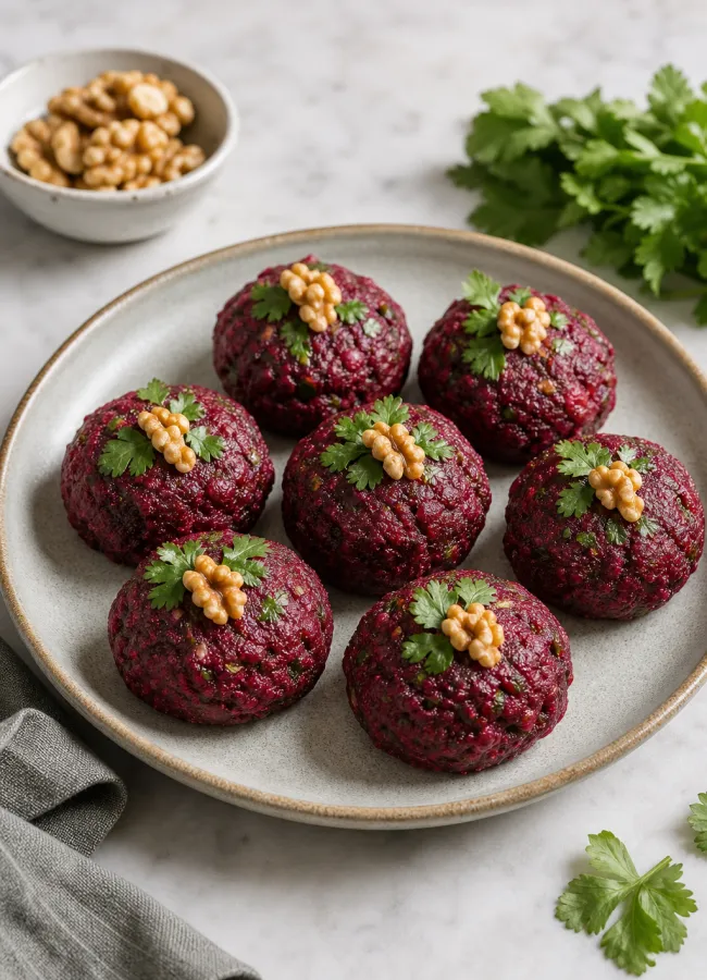 Рецепт пхали из свёклы с грецкими орехами