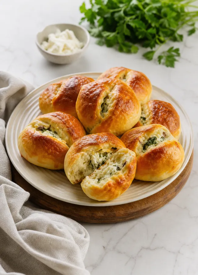 Рецепт турецкой погачи с брынзой и зеленью