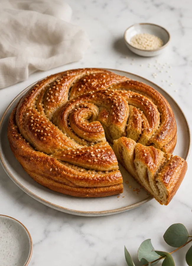 Рецепт тахинли чёрек с кунжутной пастой