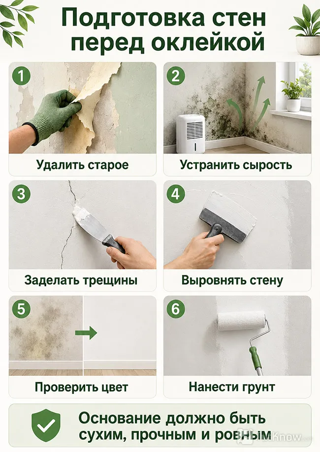 Подготовка стен перед поклейкой обоев