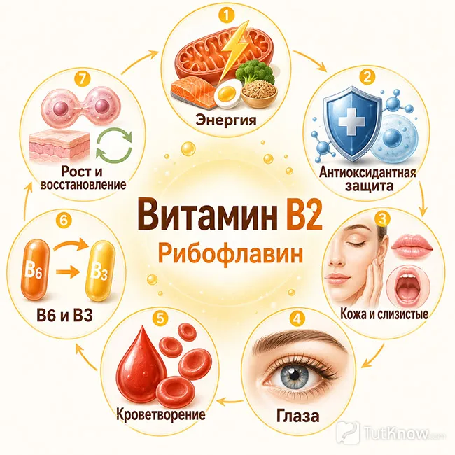 Польза витамина B2 для организма