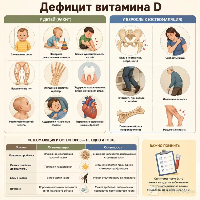 Дефицит витамина D у детей и взрослых