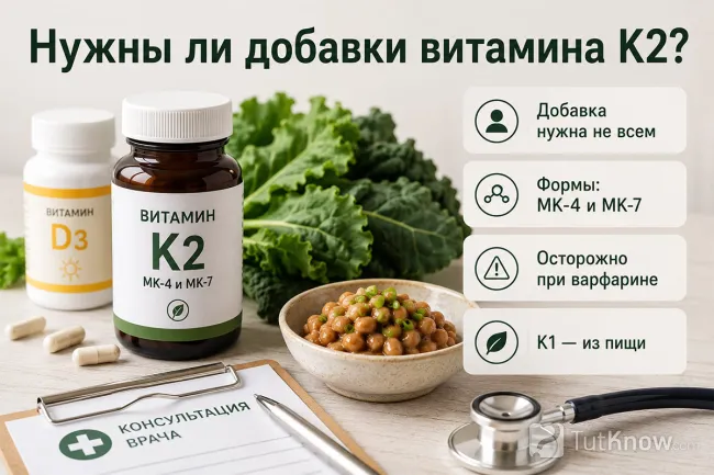 Добавки витамина К2 и консультация врача