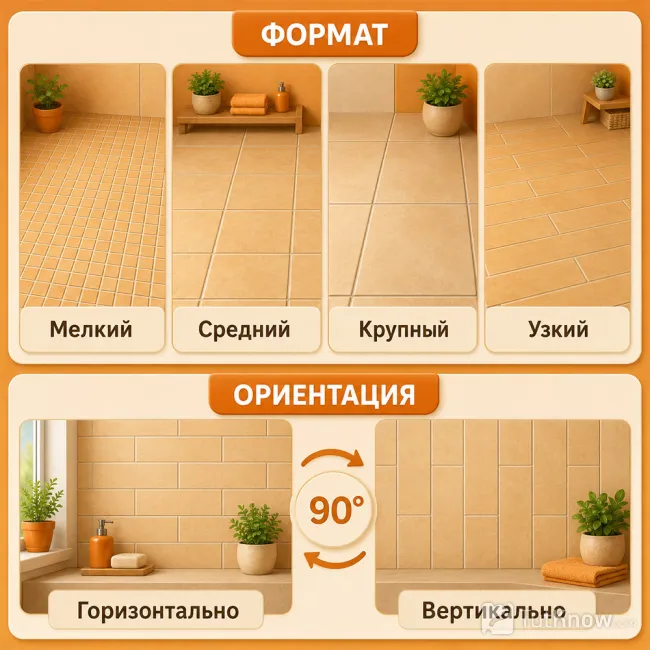 Форматы плитки и варианты ориентации