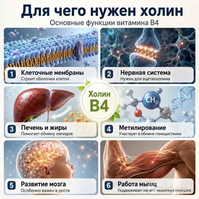Основные функции холина для организма