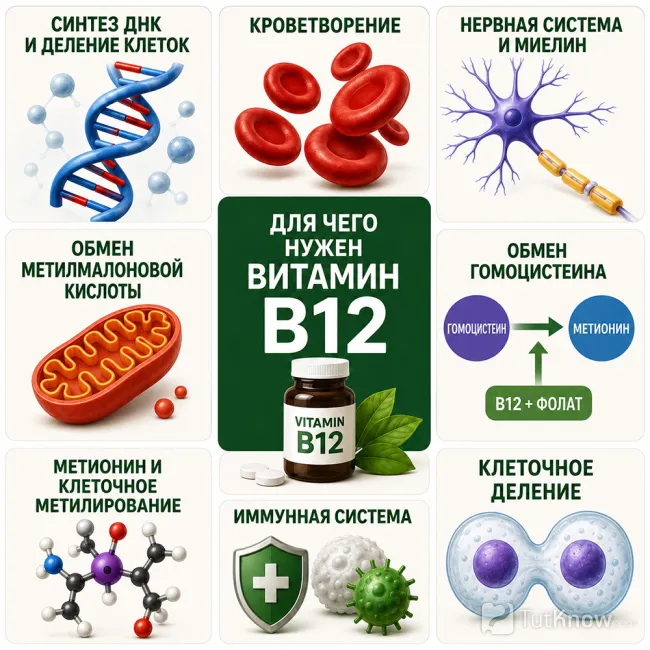 Функции витамина B12 в организме