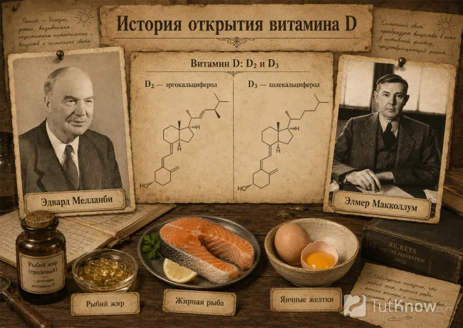 История открытия витамина D и формулы D2 и D3