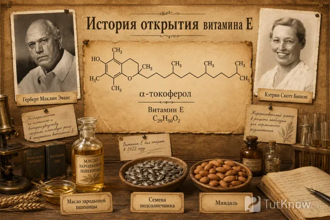 История открытия витамина E, его химическая формула и токоферол