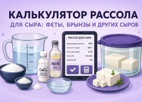 Калькулятор рассола для сыра: фета и брынза