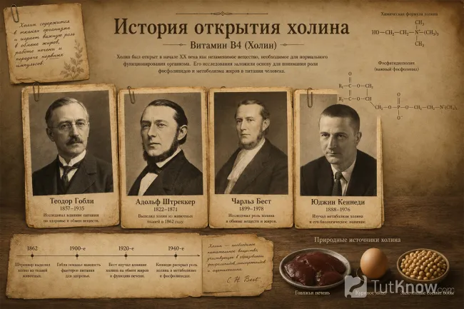 Учёные, изучавшие историю открытия холина - витамина B4