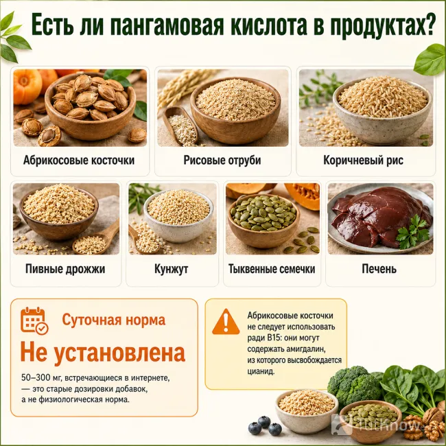 Пангамовая кислота в продуктах и норма
