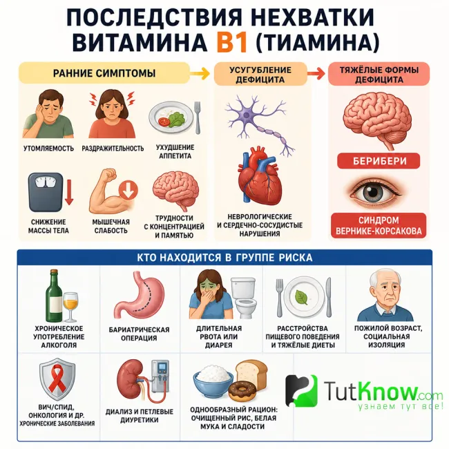 Последствия дефицита витамина В1