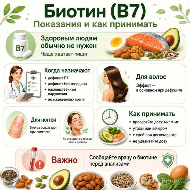Показания и правила приема биотина