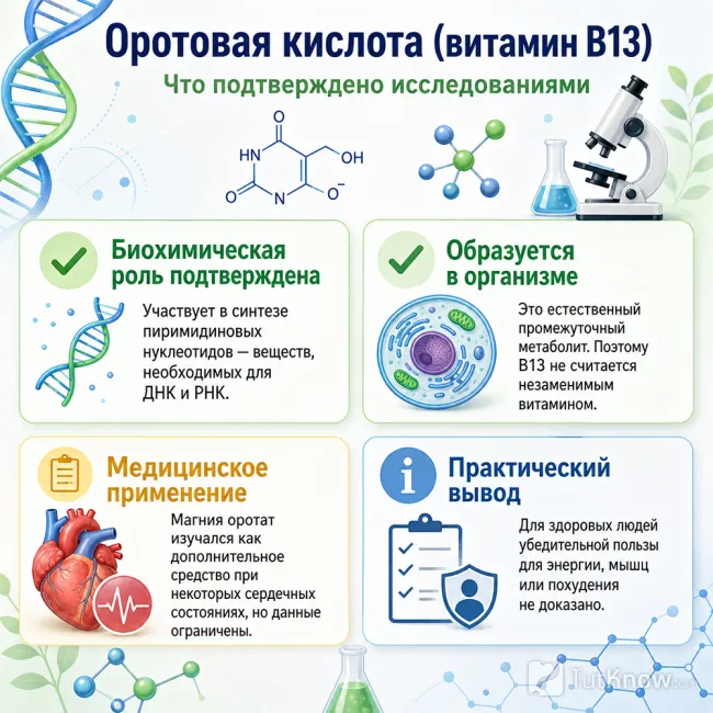 Применение оротовой кислоты и выводы