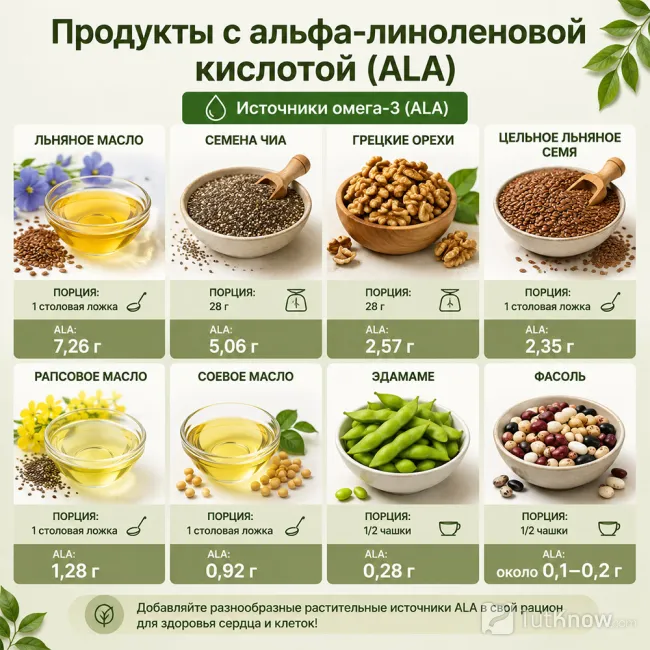 Продукты с альфа-линоленовой кислотой