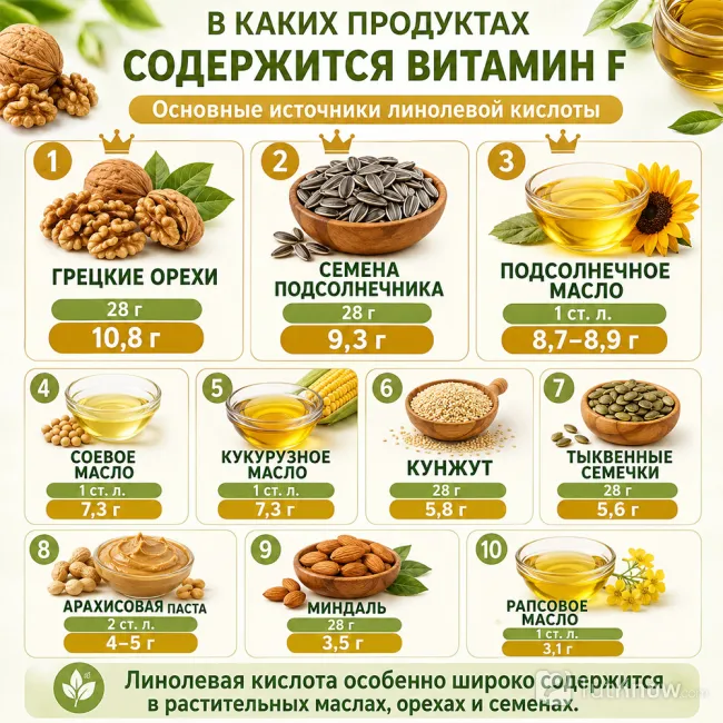 Продукты с высоким содержанием линолевой кислоты