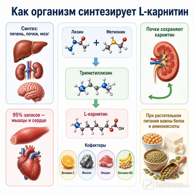 Синтез L-карнитина в организме