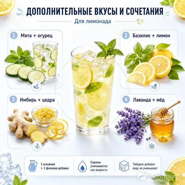 Сочетания добавок для домашнего лимонада
