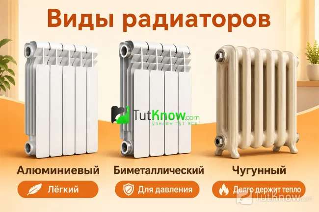 Виды радиаторов: алюминиевый, биметаллический, чугунный