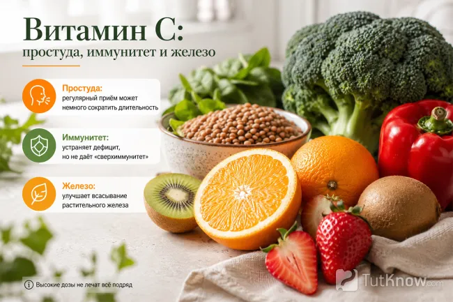 Витамин C: простуда, иммунитет и усвоение железа