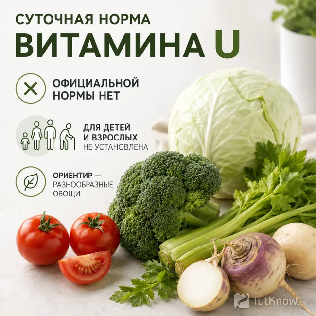 Витамин U без установленной нормы