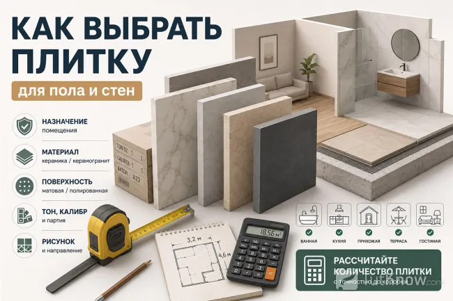 Выбор плитки для пола и стен
