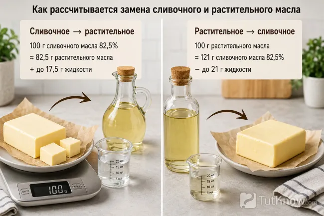 Замена сливочного и растительного масла