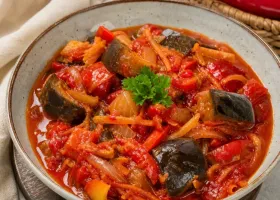 Баклажаны по-херсонски с помидорами и сладким перцем