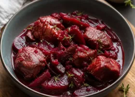 Шпундра из свинины со свёклой и свекольным квасом