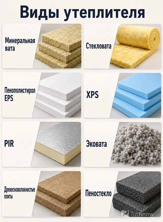 Основные виды теплоизоляционных материалов