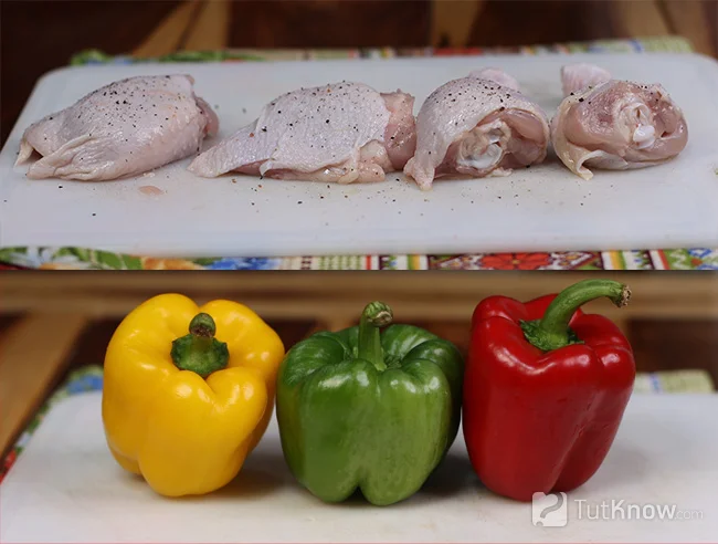 Курица и болгарский перец для блюда